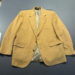 Nordstrom Classics Men's Brown 100% Cashmere Blazer Notch Collar VTG Size 43